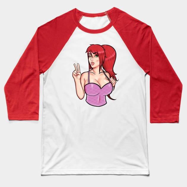 Love and Peace Baseball T-Shirt by mooncakedraws